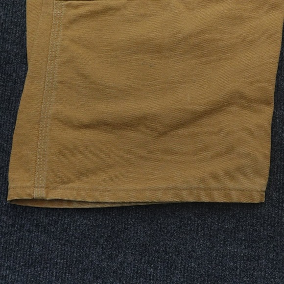 Carhartt Duck Bib Overalls Double Knee Workwear Mens 46x30 Brown - Picture 6 of 15